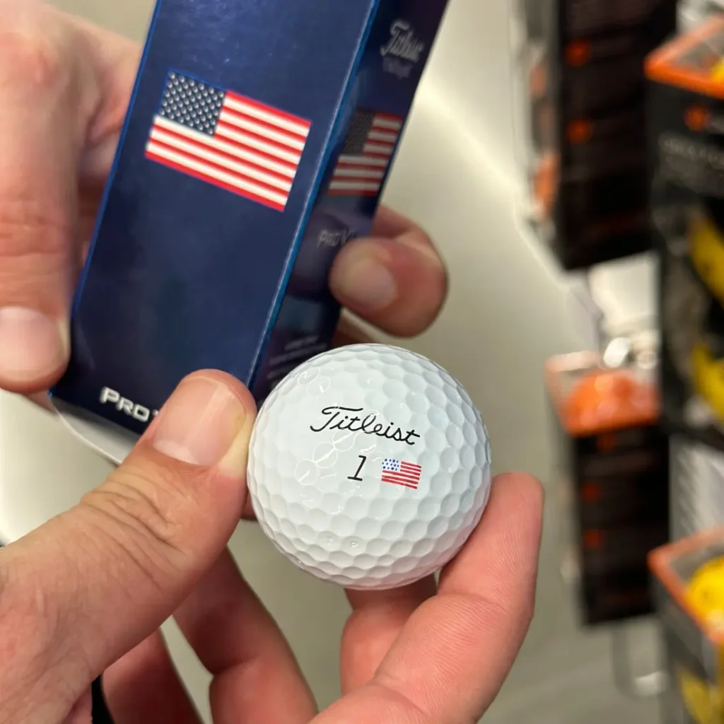 ProV1 Titleist Golf Balls with an American Flag